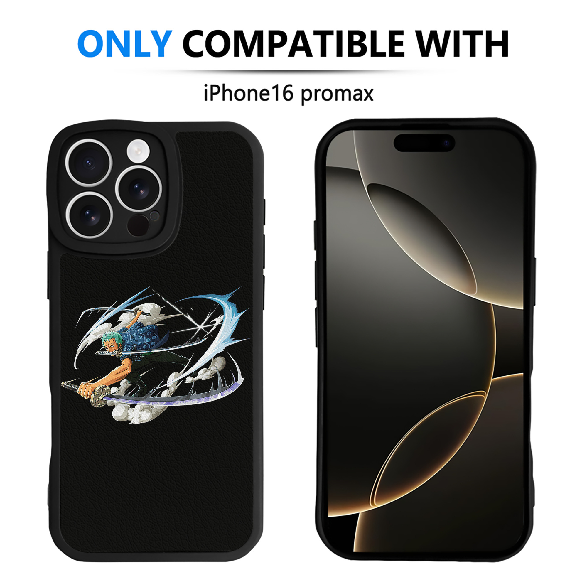 （画像用） ワンピース ロロノア・ゾロ ONE PIECE Roronoa Zoro 【iPhone 16シリーズ対応】シリコンスマホケース（レザー調） 材質：シリコン